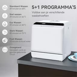 ZRSS® Mini vaatwasser - Kleine afwasmachine - 5 programma's — thumbnail 10