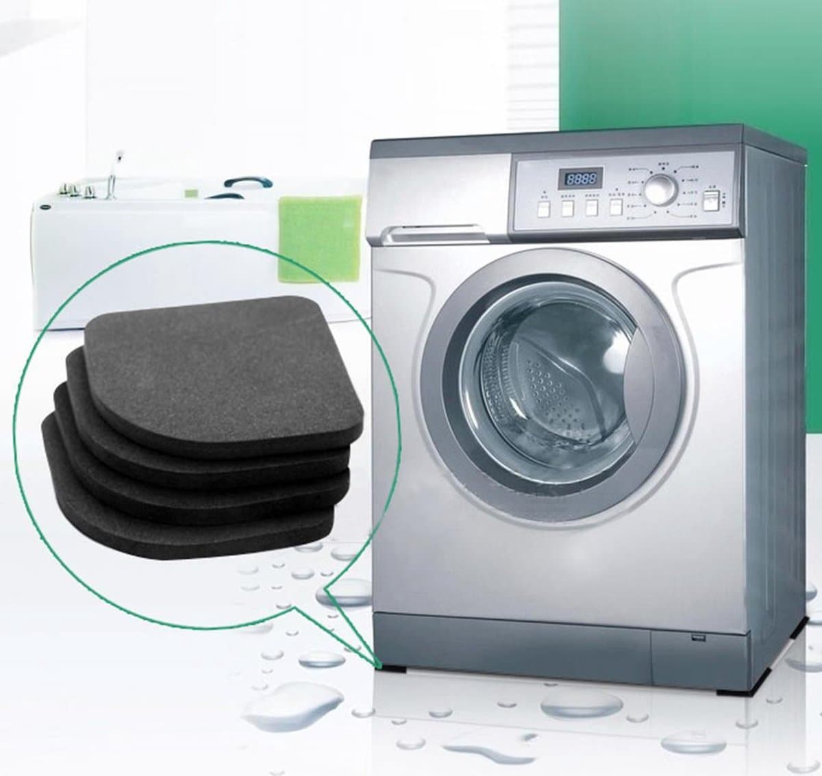 Hiden - Wasmachine Pads - Dempers - 8 stuks — afbeelding 1