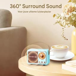 Ynkkvre - Retro bluetooth speaker - vintage decor - draagbare draadloze bluetooth speaker -blauw — thumbnail 7