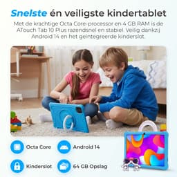 ATouch Combipakket - Kindertablet Tab 10 Plus + Kinderkoptelefoon - 64GB+64SD - Vanaf 3 jaar - Blauw — thumbnail 12