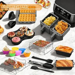 Ninja Heteluchtfriteuse Accessoires - Airfryer Accessoires Gescht voor Ninja Foodi Max Dual Zone AF400EU AF451EU 9,5L, Siliconenvorm Heteluchtfriteuse voor Russell Hobbs 2 Kamers 9L — thumbnail 8