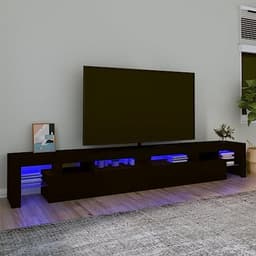 Moderne TV kast met LED verlichting 260x36.5x40cm - Zwart - Elegante Mediamöbel voor elk Interieur — thumbnail 3