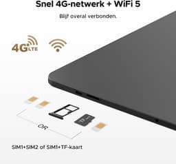 Aorlym P13 Pro - Tablet - 12 GB RAM + 256 GB ROM (2 TB/TF) - 13,4 inch tablet FHD+ 120 Hz - Android 16 - UNISOC T7280 - 12000 mAh - 4G LTE - Wi-Fi 5 - Bluetooth 5.0 - Inclusief toetsenbord, muis, Stylus en hoesje - Dubbele luidsprekers - Zwart — thumbnail 7