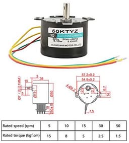 Lage Snelheid Synchrone Motor 5-50 RPM voor Industriële Toepassingen en Vaatwassers — thumbnail 2