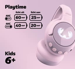 Fresh 'n Rebel Clam Junior - Koptelefoon kind - Kinder koptelefoon met Noise Cancelling - Draadloos (Bluetooth) & Bedraad – Inclusief Aux kabel (1m) - Dizzy Donut — thumbnail 2