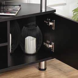 Moderne Tv-bank met Multi-opslag en Gelaagd Ontwerp - 120x40x52cm Zwart Chroom — thumbnail 3