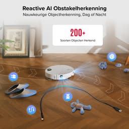 Roborock Qrevo Curv 2 Pro-Robotstofzuiger Met Dweilfunctie-25.000 Pa-7,98 cm Ultraslank Ontwerp-Dweilen met warm water-Reactieve AI-Obstakelherkenning-100℃ Heetwaterwas-Zelfreinigend-Automatische droging-Slimme spraakassistent — thumbnail 8