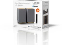 Lenco Hifi Speaker - Boekenplank speakers met Bluetooth - 80W - 2 stuks - Stereo set - SPB-241WDGY - Hout/Grijs — thumbnail 7