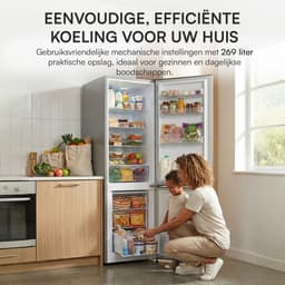 Heinner HC-HS269SE++ Koel-vriescombinatie 269 L – Mechanische Bediening – LED-verlichting – Omkeerbare Deur – Zilver – 5 Jaar Garantie — thumbnail 5