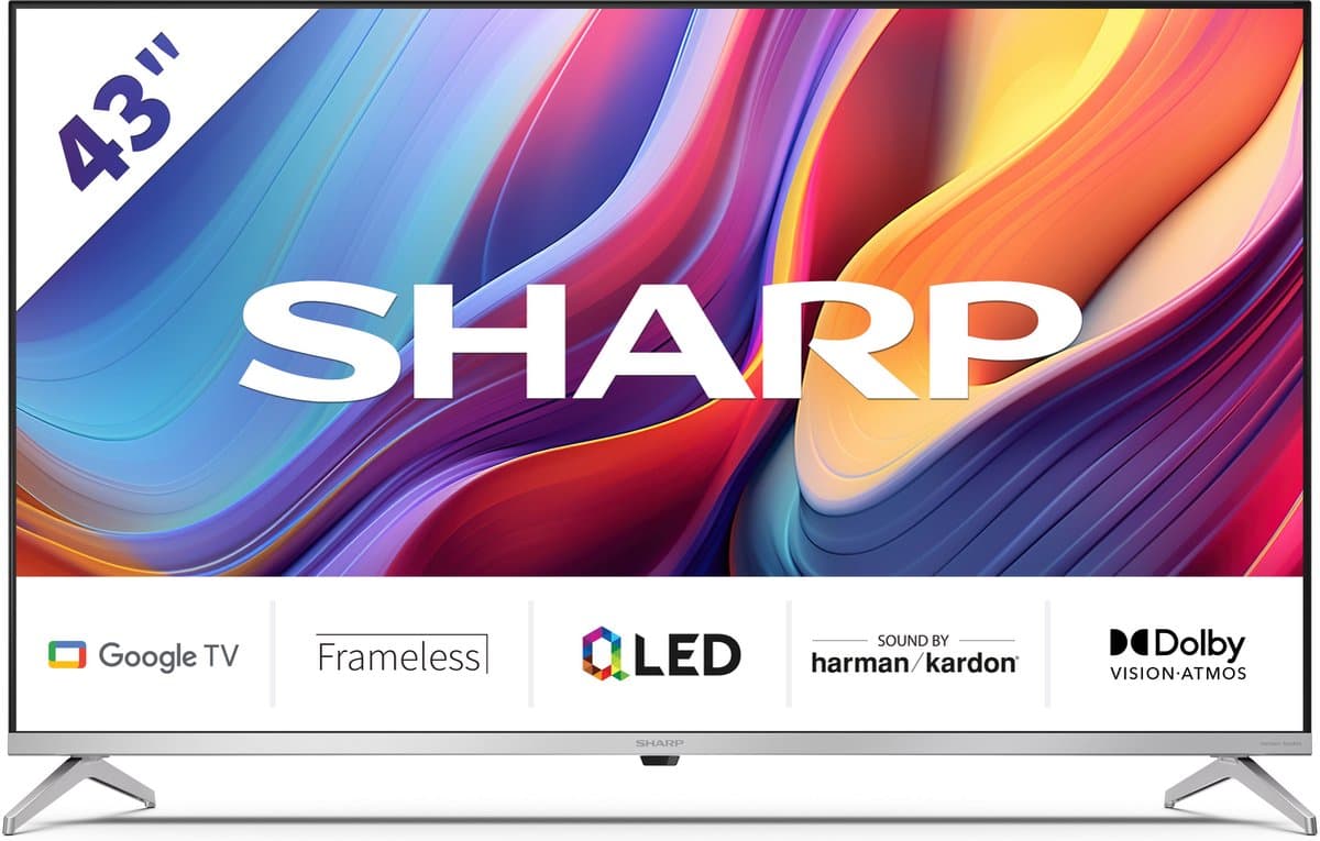 Sharp Aquos 43GP6265 - 43 inch 4K UHD QLED met Google TV - 2024 — afbeelding 1