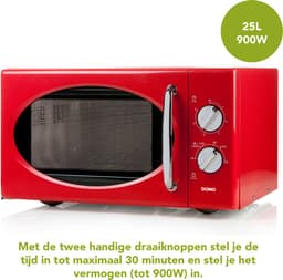 Domo DO2925 - Solo Magnetron - Retro - Rood — thumbnail 3