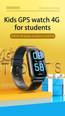 DrPhone Zone3 - 4G GPS Smartwatch - Waterdicht, Real-Time Locatie, Camera, SOS - Voor Ouderen en Kinderen - Zwart — thumbnail 8