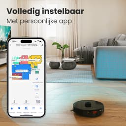 Auronic Robotstofzuiger - Met Dweilfunctie - WiFi en App - Laadstation - Huisdieren - Dweilrobot - Laser Navigatie - Zwart — thumbnail 6