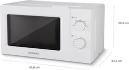HEINRICHS HMW 8845 W, compacte magnetron, 20 l inhoud, 5 standen, incl. timer, ontdooifunctie, binnenverlichting, 360° draaiplateau, twee draaiknoppen, wit, 700 W vermogen — thumbnail 7