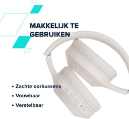 Canyon BTHS-3 Serie - Draadloze Over-Ear - Koptelefoon - Bluetooth 5.1 - Opvouwbaar Ontwerp - 15 Uur Batterijduur - Beige — thumbnail 9