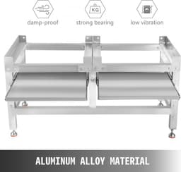 Wasmachineverhoging 268 kg, Wasmachine Verhoger Voetstuk 122 x 66 x 56 cm, Wasmachine Basisstandaard met 2 Plank, Wasmachine Basis Aluminiumlegering en Roestvrij Staal, Onderstel Voor Wasmachine — thumbnail 10