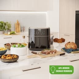 Princess Digitale Airfryer XXL 182254 - 8 liter - Extra Groot - PFAS vrij - Heteluchtfriteuse - Inclusief in hoogte verstelbaar Grillrack - Digital Touchscreen - 8 Automatische Programma's - 1800W - Zwart — thumbnail 10