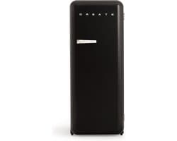 CREATE - Koelkast in retrostijl - Zwart - Handvat Marmer - FRIDGE RETRO 281L