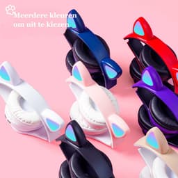 KINSI Bluetooth Gaming Headset - Stylish Kat Oor Design met LED - Verlichting! Perfect voor Meisjes, Compatibel met Alle Apparaten (Tablet / Computer / Telefoon) — thumbnail 8