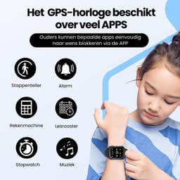 Protectly® GPS Horloge Kind Met Simkaart - SOS-Knop - Smartwatch Kinderen - Smartwatch Kind - GPS Tracker Kind - 4G - Videobellen - HD Camera - Whatsapp en SMS - Elke polsmaat - Incl. Simkaart — thumbnail 7