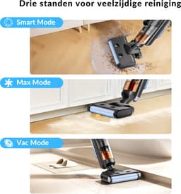 Horniture - LARESAR M3 Steelstofzuiger Draadloos - Nat-Droog Elektrische Dweil met Zelfreiniging - Edge Cleaning - HEPA Filter - 3 Slimme Modus Instellingen - Voor Alle Vloertypes — thumbnail 5