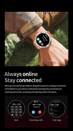 Knobbout 1.85 inch HD Sport Smartwatch - 760mAh Battery -Voorzien van GPS, AI-assistent & Bluetooth-bellen -Alles-in-één: Gezondheid, sport, communicatie & lifestyle-Stijlvol, slim en volledig aanpasbaar aan jouw leven-Zwart staal+ rubber horlogeband — thumbnail 9