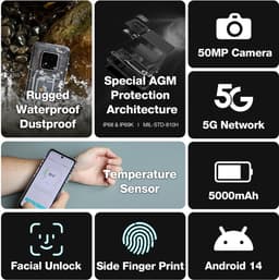 AGM X6 Phantom Transparant 5G robuuste smartphone — thumbnail 4