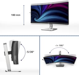 Philips 34B2U5600C - QHD Curved - Ultrawide Monitor - USB-C 140w - KVM - RJ45 - 34 inch — thumbnail 3