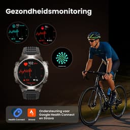 Maoo FORGE - GPS Smartwatch Heren - 1.43" AMOLED Display - 3 Bandjes - GPS (5 satellieten) - Belfunctie - 730mAh Batterij (lange accuduur) - 170+ Sportmodi - Hartslag, Bloeddruk, SpO2, Stappenteller - Kompas, Zaklamp - 1 ATM Waterdicht - Gun Metal — thumbnail 8