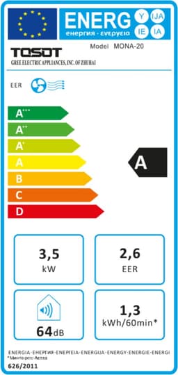 TOSOT Mona-20 Mobiele Airco – 3,5 kW – Met WiFi & Afstandsbediening – Wit — thumbnail 4