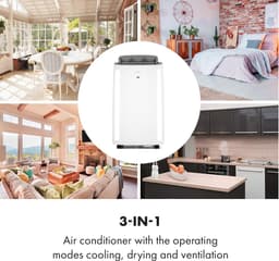 Klarstein Mobiele airconditioner met luchtafvoerslang, 3-in-1 airconditioner met ventilator, luchtontvochtiger & nachtmodus, Kleine & draagbare airconditioner voor thuis & op kantoor, Laag verbruik, 12000 BTU,35 kW - voor Kantoor — thumbnail 20