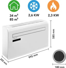 TROTEC Airconditionter voor muurbevestiging - zonder buitenunit PAC-W 2650 SH met verwarmingsfunctie — thumbnail 5