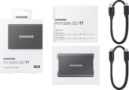 Samsung Portable T7 - Externe SSD - USB C 3.2 - Inclusief USB C en USB A kabel - Geschikt voor iPhone USB C - 1 TB - Grijs — thumbnail 11