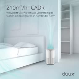 Duux Bright 2 Smart Luchtreiniger - 210 CADR geschikt voor 42m² - Air Purifier met Luchtkwaliteitsindicator en Ionisator - Wit — thumbnail 6