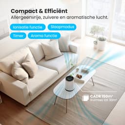 Auronic Luchtreiniger Compact Pro met HEPA 13 Filter, Ionisator en Koolstoffilter - Ruimtes tot 30m² - CADR-waarde van 150m³/u - Air Purifier met Aromatherapie - Wit — thumbnail 4