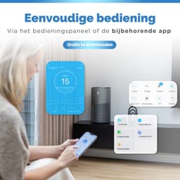 Vibrix PureFlow70 Pro Luchtreiniger / Air Purifier – EPA 14 + koolstoffilter – 468 m³/u – Voor kamers tot 70 m² – Ionisator – App-bediening – Zeer stil met slaapstand – Luchtkwaliteitindicator — thumbnail 8