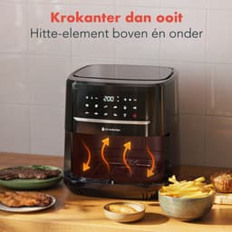 KitchenBrothers Airfryer XXL - PFAS-Vrij - 1800W - 7.5L - Heteluchtfriteuse - Dual Heating - 50ºC tot 200ºC - 10 Kookprogramma's - Zwart — thumbnail 6