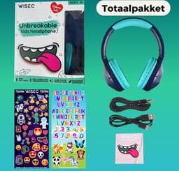WiseQ Onbreekbare Draadloze Kinderkoptelefoon – Koptelefoon Kind Bluetooth – Koptelefoon Kinderen Draadloos – Over Ear – 45 Uur Batterij – Met Microfoon – Volumebegrenzer – Blauw — thumbnail 9
