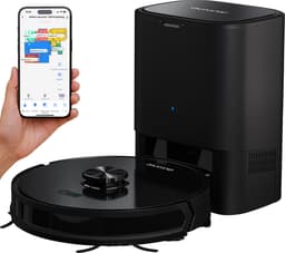 Auronic Robotstofzuiger - Met Dweilfunctie - WiFi en App - Laadstation - Huisdieren - Dweilrobot - Laser Navigatie - Automatisch Leegstation - Zwart — thumbnail 1