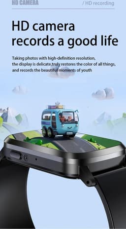 DrPhone Zone3 - 4G GPS Smartwatch - Waterdicht, Real-Time Locatie, Camera, SOS - Voor Ouderen en Kinderen - Zwart — thumbnail 7