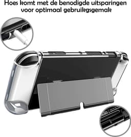 Hoes Geschikt voor Nintendo Switch OLED Case Hoesje Schokproof - Bescherm Hoes Geschikt voor Nintendo Switch OLED Hoes Hard Cover - Transparant — thumbnail 5