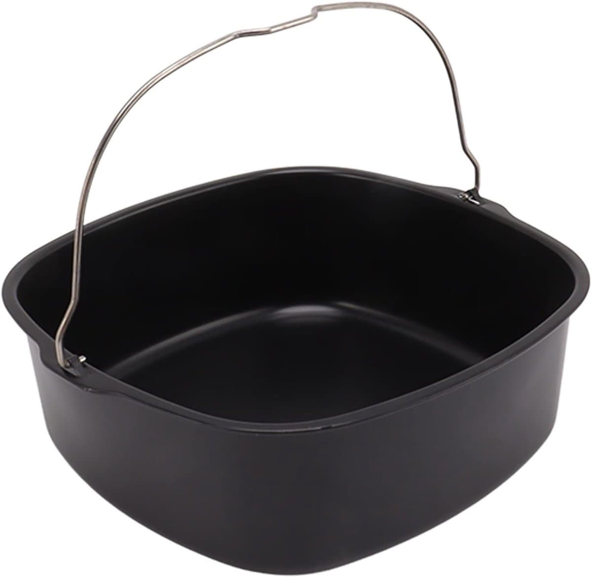 Bakvorm voor Airfryer, Voedselveilige Metaal, Vaatwasserbestendig, Geschikt voor Diepvriezers, Ideaal voor Taarten, Brood en Casseroles, Grijs (20 cm) — afbeelding 1