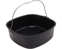 Bakvorm voor Airfryer, Voedselveilige Metaal, Vaatwasserbestendig, Geschikt voor Diepvriezers, Ideaal voor Taarten, Brood en Casseroles, Grijs (20 cm)
