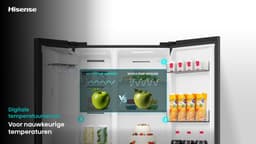 Hisense RS5P528STFE - Amerikaanse koelkast – Zwart - No-Frost - 178 cm hoog - 528 liter - Energielabel E - Invriesvermogen 10 kg/24u - Geluidsniveau 40 dB(A) - IJs- en waterdispenser - LED Display - FastFreeze - Deuralarm - Interverter Compressor — thumbnail 24