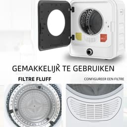 Wäschetrockner 3,0 kg – 830 W – 62 dB – 5 programma's – wandmontage – compact – voor wasruimtes – 49,5x43,5x59,5 cm – 1 st – wit — thumbnail 4