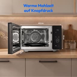 MEDION magnetron met grill en heteluchtfunctie (25 liter, 900 watt, 1100 watt bovengrill & 500 watt ondergrill, 2100 watt heteluchtfunctie, 11 programma's, 10 vermogensniveaus, roestvrij staal, MD1204 — thumbnail 12