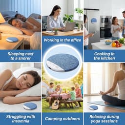 Ultradunne Bluetooth-kussenspeaker – Mini draagbare speaker voor onder het kussen – Draadloos slaapapparaat met witte ruis en timer – Met beengeleiding – Geschikt voor zijslapers – Biedt intieme stereo voor volwassenen en kinderen – Blauw — thumbnail 3