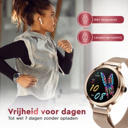 Golden Sound AMOLED Smartwatch Dames - 3 extra bandjes - Horloge dames - Geschikt voor elke laptop en smartphone - Stappenteller - Slaapmonitor - Saturatiemeter - 42mm — thumbnail 9