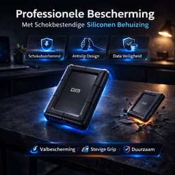 DM Externe harde schijf 500GB - USB-C - Stootvaste HDD voor professioneel gebruik - Zwart — thumbnail 2