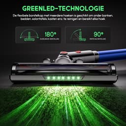 Fukstern Steelstofzuiger Draadloos – 75KPa Krachtige Zuigkracht – Tot 60 Min Accuduur – 3 Zuigstanden - Anti-Klit Vloerborstel – 7-voudig HEPA-Filtersysteem – 2L Stofreservoir – Groen Licht & Hygiënische Reiniging – blauw — thumbnail 7